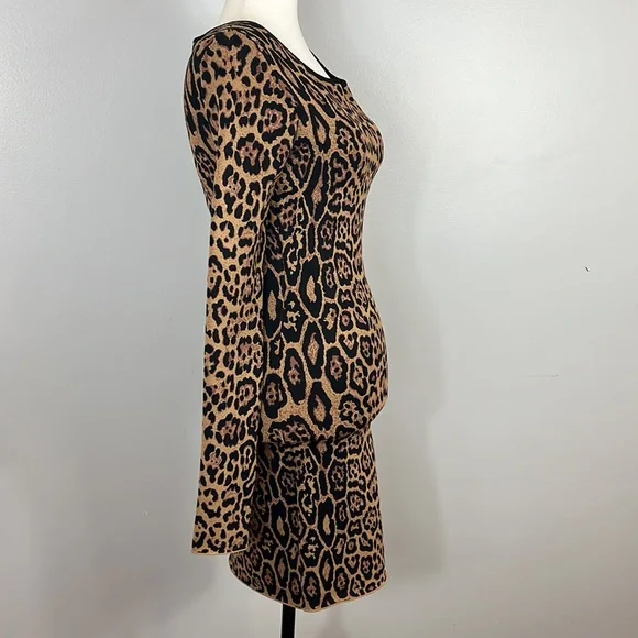 BCBG MaxAzria Sheena French Leopard Print Bodycon Dress - Mob Wife Aesthetic - Picture 9 of 17